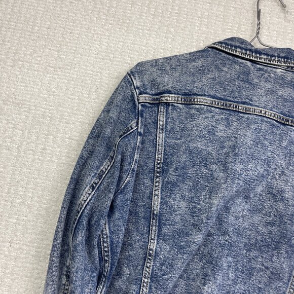 Y2K Wrangler Blue Denim Jean Jacket Women’s XL Trucker Distressed Pockets - Picture 14 of 14